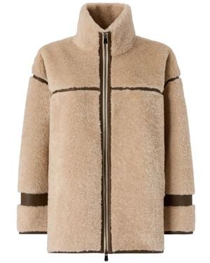 Pinko Mantel Mit Einsätzen Aus Faux Shearling - Natur