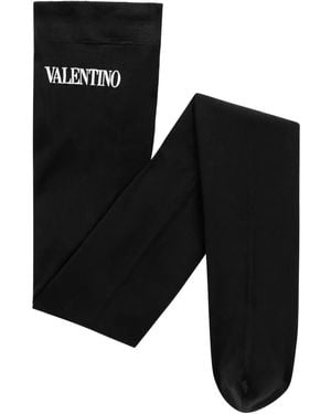 Valentino Garavani Collant Con Logo - Nero