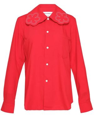 Comme des Garçons Flower-Embroidered Scalloped-Collar Shirt