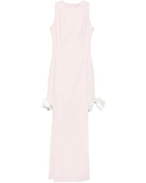 Leen Mougrhabi Amour Bow-Detail Boat-Neck Maxi Dress - Pink