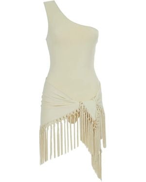 ‎Taller Marmo One-Shoulder Fringe Swimsuit - White