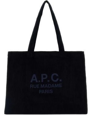 A.P.C. Logo-Print Tote Bag - Black