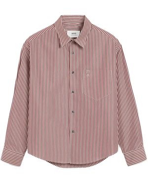 Ami Paris Chemise À Rayures - Rose
