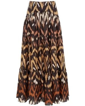 Zimmermann Aster Midi Skirt - Natural