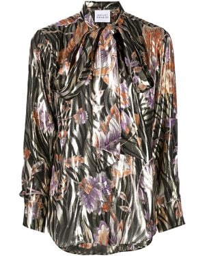 Hayley Menzies Lurex Jacquard Pussybow Shirt - Black