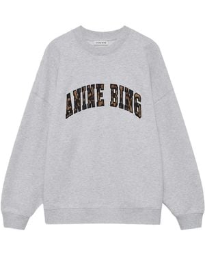 Anine Bing Miles Sweatshirt Leopard - White