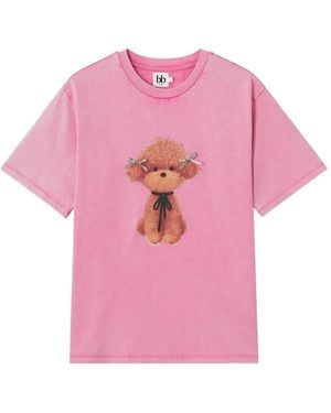 B+ AB Graphic-Print T-Shirt - Pink