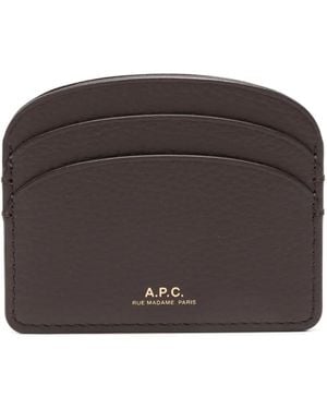 A.P.C. Demi-Lune Kartenetui mit abgerundeten Kanten - Braun