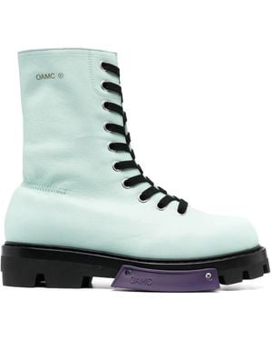 OAMC Logo-Print Lace-Up Fastening Boots - Green