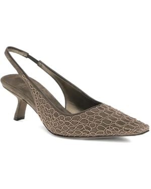 Brunello Cucinelli The City Slingback Pumps - Metallic
