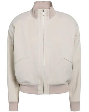 Gucci Silk Poplin Zip-Up Bomber Jacket - White