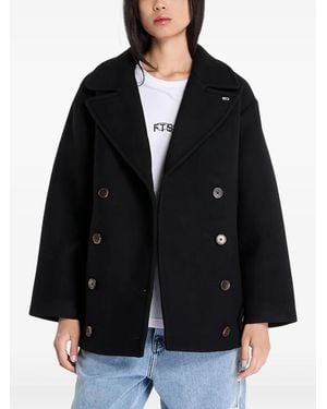 Tommy Hilfiger Double-Breasted Peacoat - Black