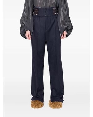 Kolor Beaded Pinstripe Trousers - Blue