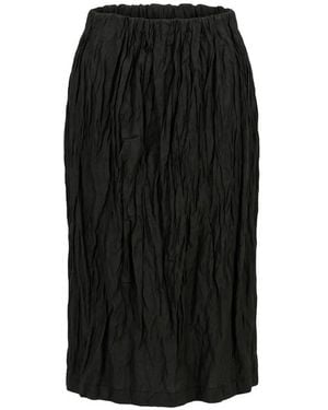 TOTEME Gekreukte Midi-Rok - Zwart