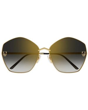Cartier Geometric-Frame Sunglasses - Green