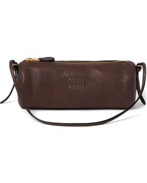 Miu Miu Nappa-Leather Pouch - Brown