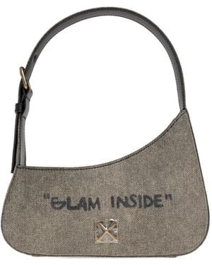Off-White c/o Virgil Abloh Jitney Quote Zipped Shoulder Bag - Grey