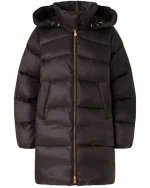 Pinko Puffer Coat With High Collar And Hardware - Black