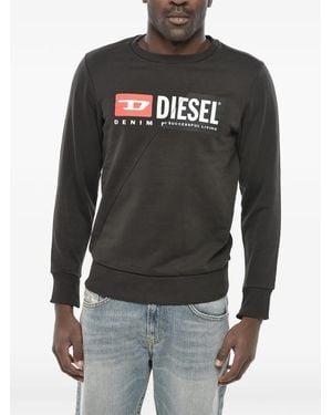 DIESEL S-Girk-Cuty Logo-Print Panelled Sweatshirt - Black