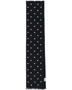 Destin Écharpe Frangée À Pois - Noir
