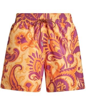 Etro Badeshorts Mit Paisley-Print - Orange