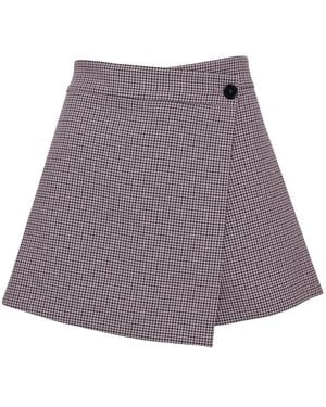 MSGM Karierte Shorts mit Klappe - Lila