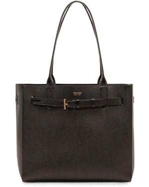 Tom Ford Medium Audrey Grained-Leather Tote Bag - Black