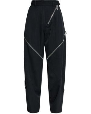 The Attico Zip-Detail Trousers - Black