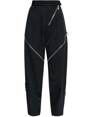 The Attico Zip-Detail Trousers - Black