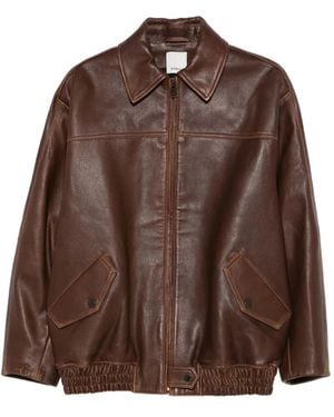 Jonathan Simkhai Lederjacke mit Reißverschluss - Braun