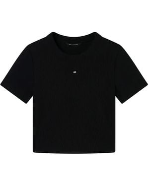 ARMANI EXCHANGE Crewneck Logo-Detail Knitted T-Shirt - Black