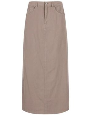 JNBY Rear-Slit A-Line Maxi Skirt - Natural