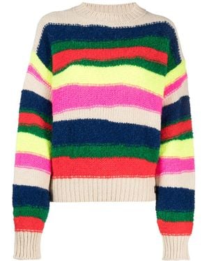 DSquared² Horizontal-Stripe Chunky-Knit Jumper - Black