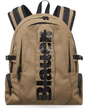 Blauer Worce Logo-Print Zip-Fastening Backpack - Natural