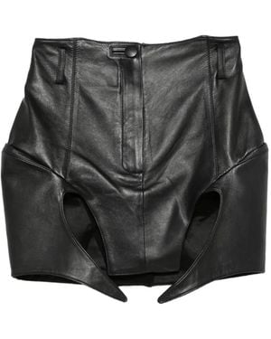 MITILIANE COUTURE Cut-Out Leather Mini Skirt - Grey