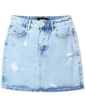 Desigual ダメージデニム ミニスカート - ブルー