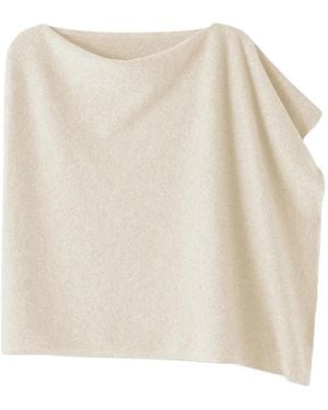 Eric Bompard Poncho Aus Kaschmir Mit Wasserfallkragen - Weiß