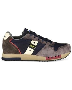 Blauer Baskets Texturées - White