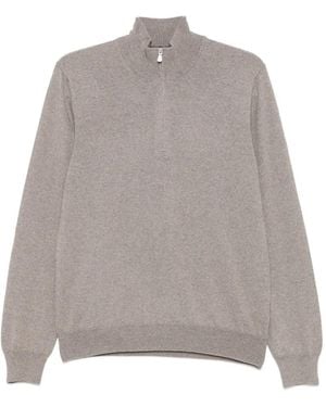 Tagliatore Quarter-Zip Polo Shirt - Grey