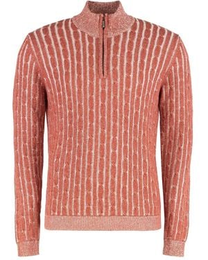 Moorer Denis-Wcs Half-Zip Jumper - Pink