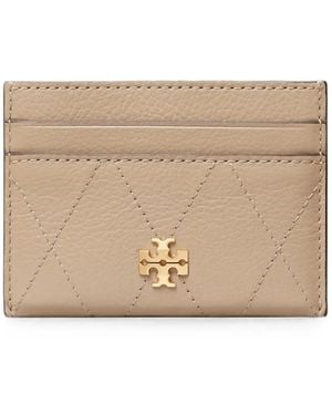 Tory Burch Charlie Quilted Card Holder - Natural