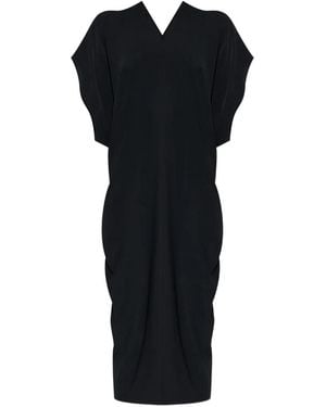 MM6 by Maison Margiela Draped Short-Sleeve Dress - Black