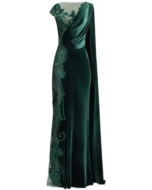 Gemy Maalouf Draped Velvet Dress - Green
