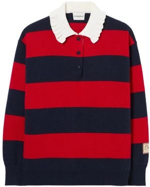 Claudie Pierlot Gestrickter Rugby-Pullover - Rot