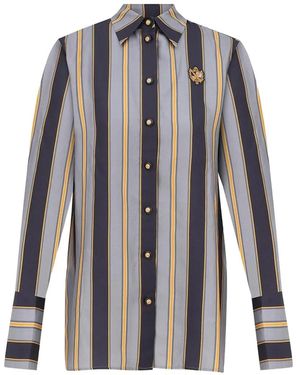 Zimmermann Striped Embroidered-Patch Shirt - Gray