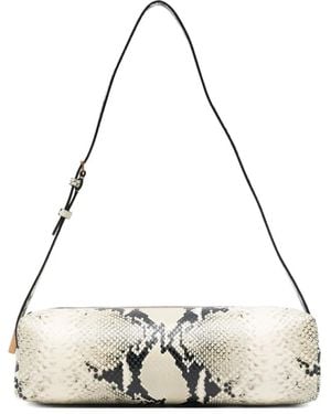KHAITE Snakeskin Cylindrical Shoulder Bag - Metallic