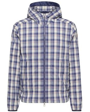 Moncler Natisone Check Hooded Jacket - Blue