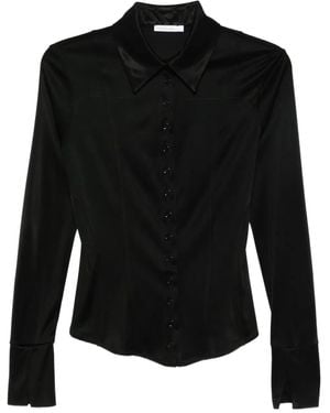 Patrizia Pepe Pointed-Collar Blouse - Black