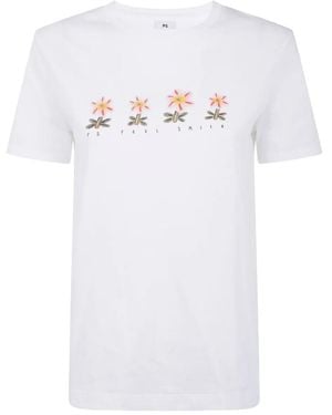 Paul Smith Flowers Row T-Shirt - White