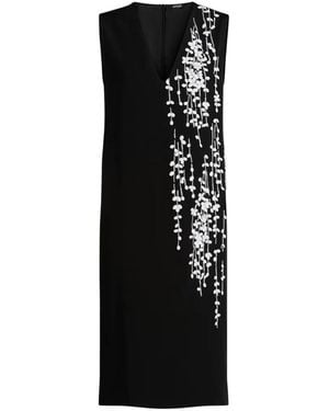 Kiton Robe Mi-Longue Sans Manches Brodée À La Main - Noir